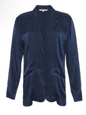 Navy Hayley Satin Women's Blazer